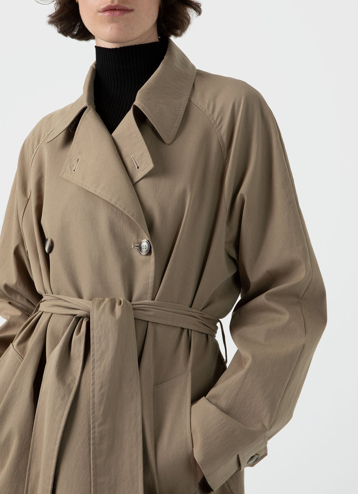 Women's Trench Coat in Dark Stone