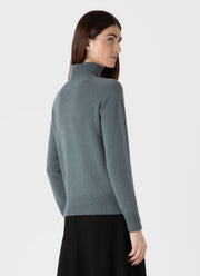 Women's Lambswool Funnel Neck Jumper in Smoke Green