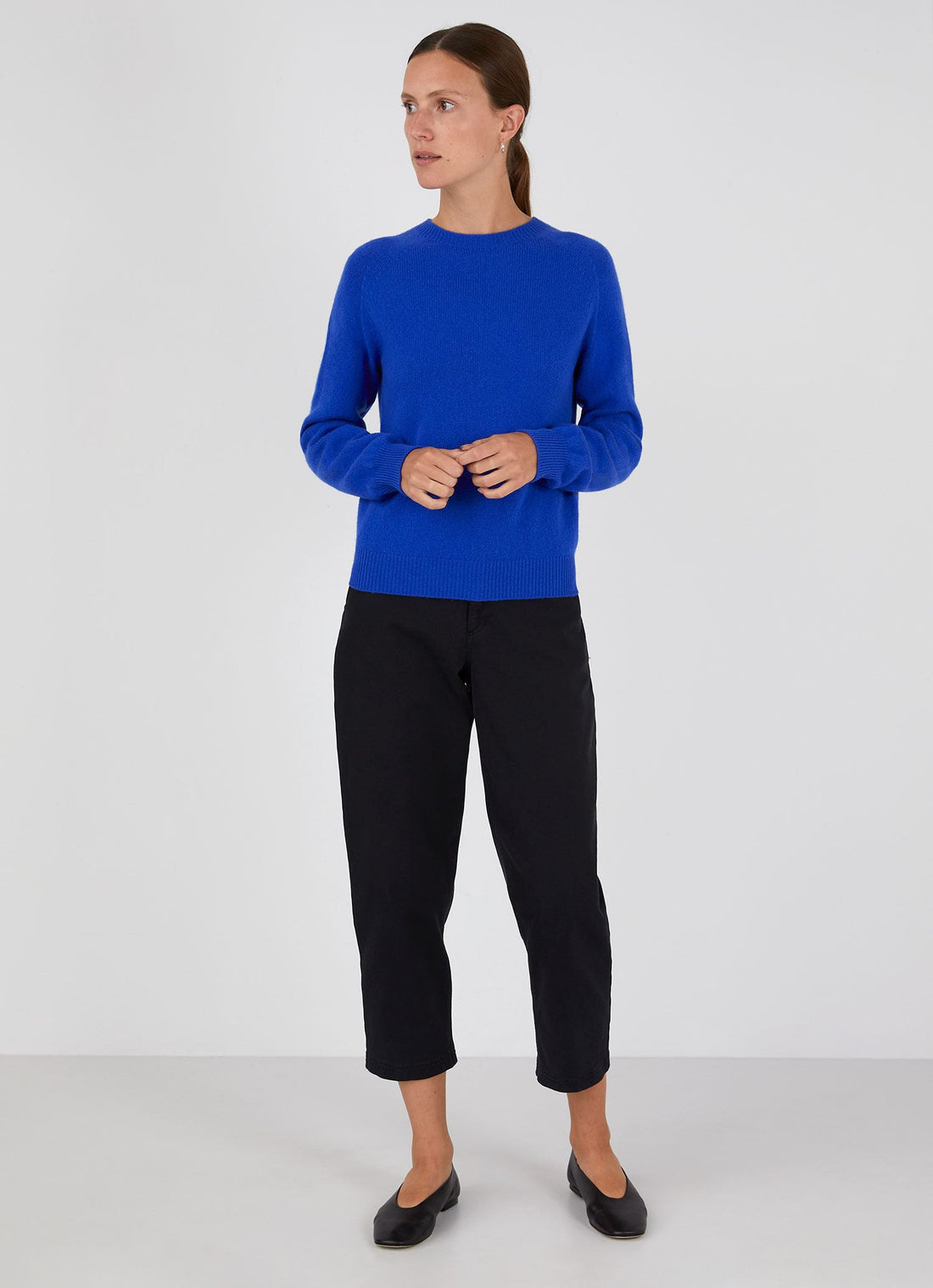 Women's Lambswool Crew Neck Jumper in Klein