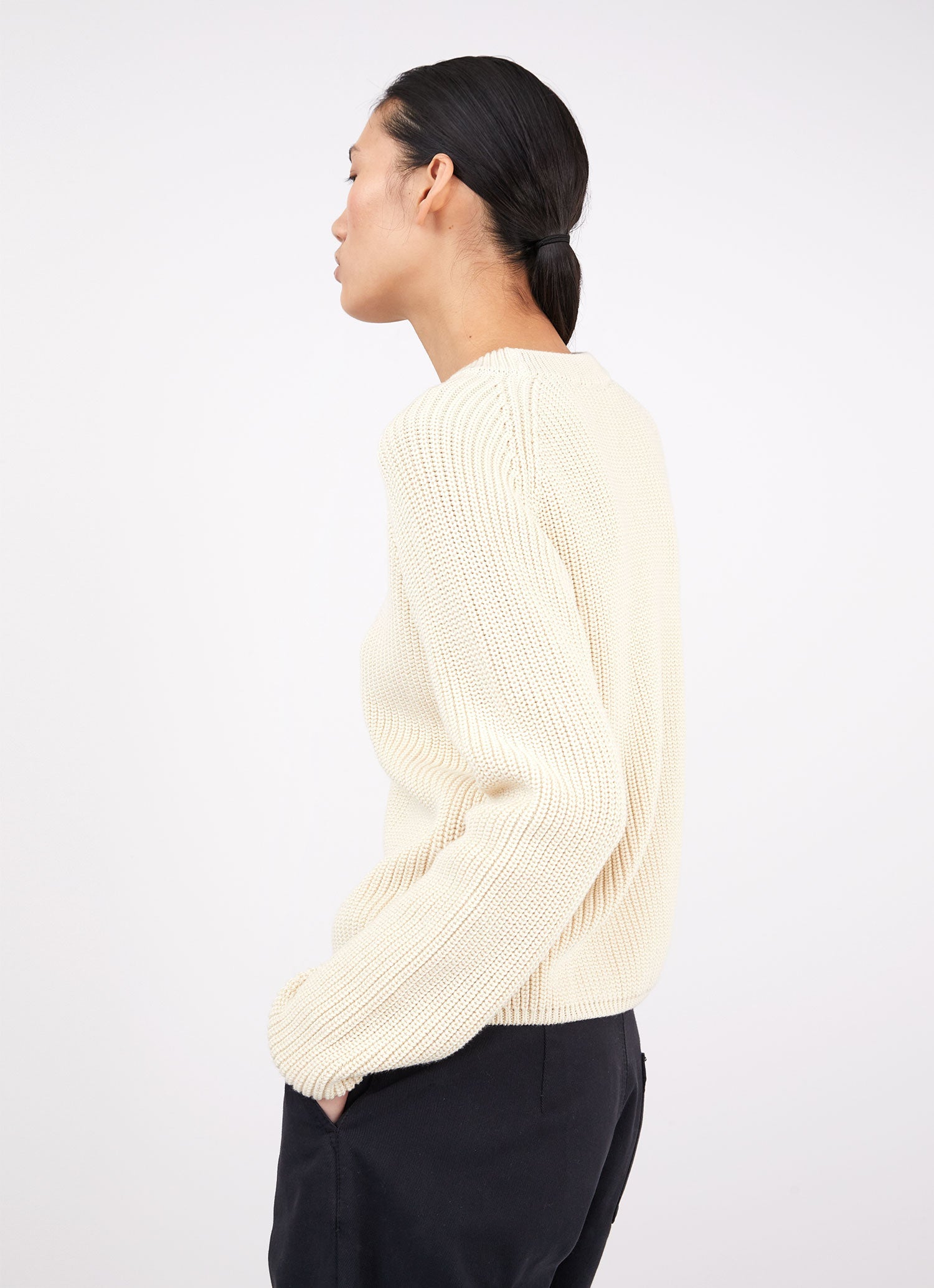 Women's Boxy Crew Jumper in Ecru