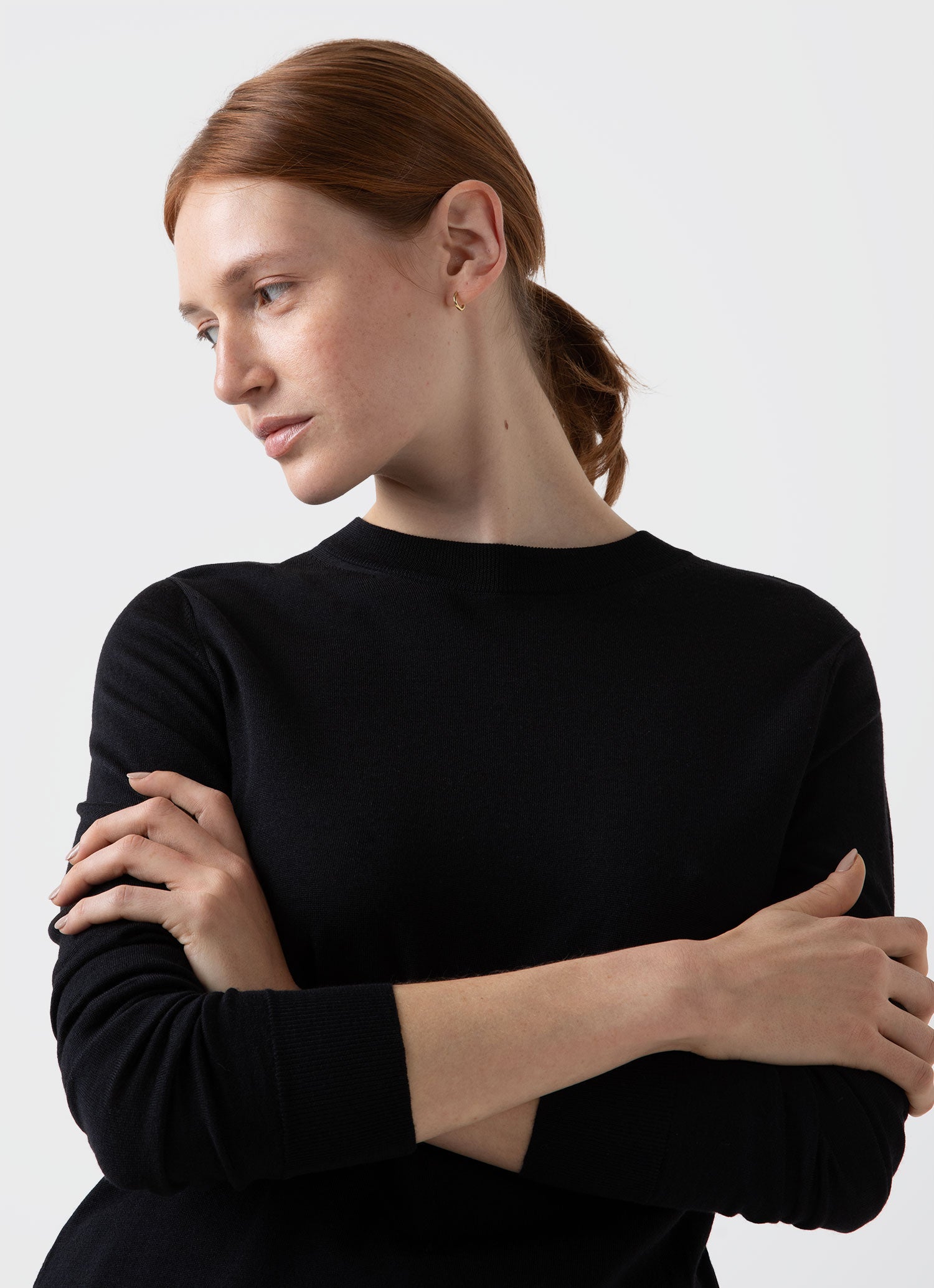 Merino wool crew neck sweater outlet women's