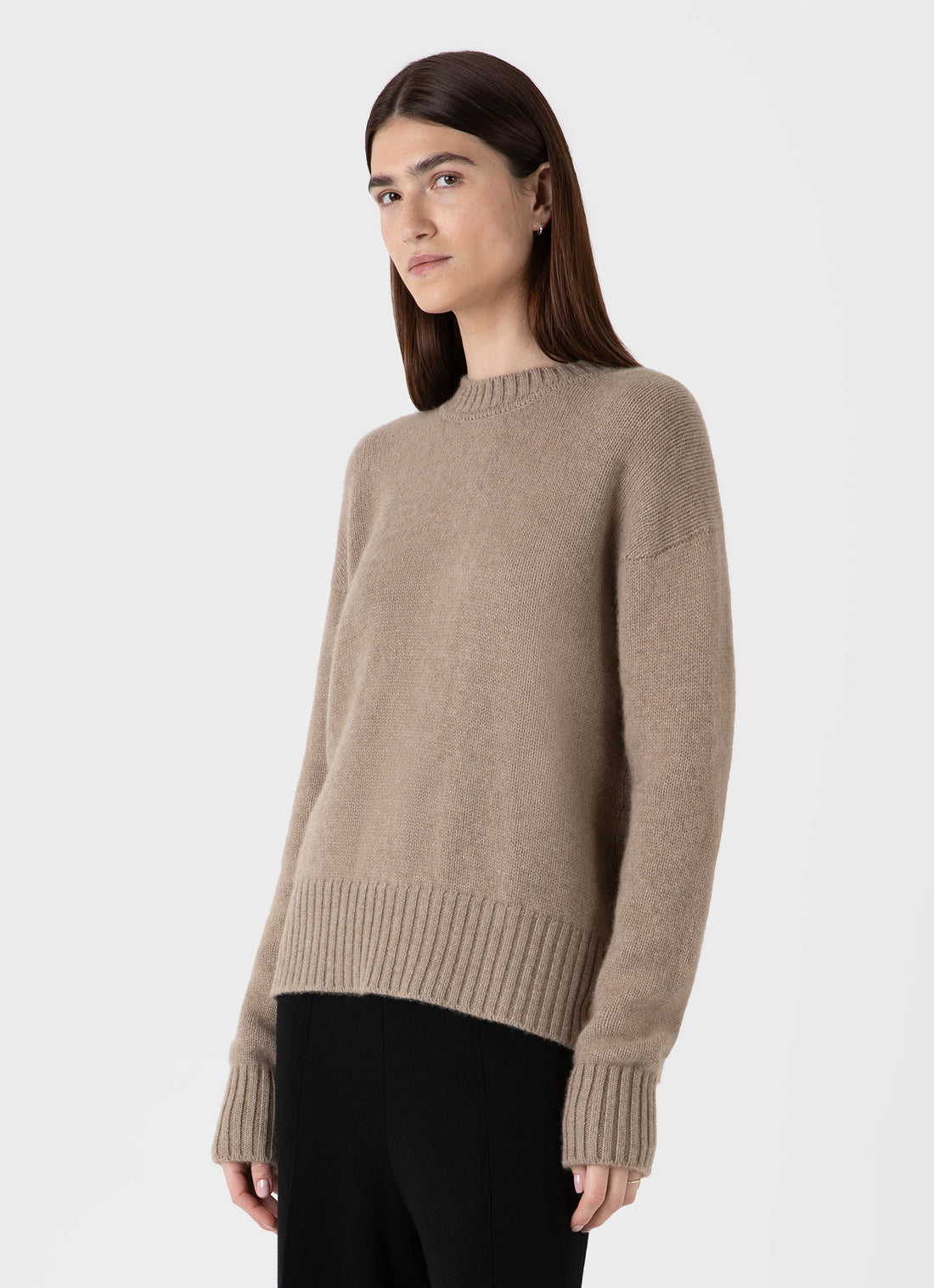 Women's Roxburgh Cashmere Jumper in Natural Brown