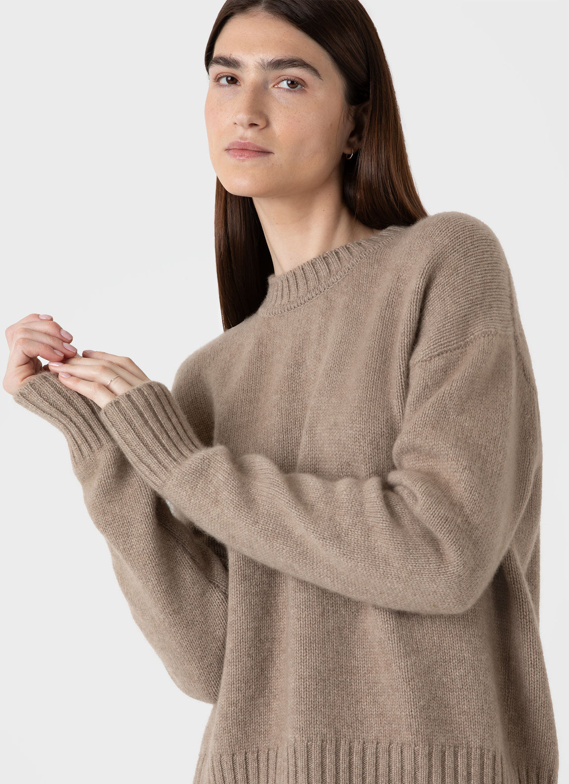 Women's Roxburgh Cashmere Jumper in Natural Brown