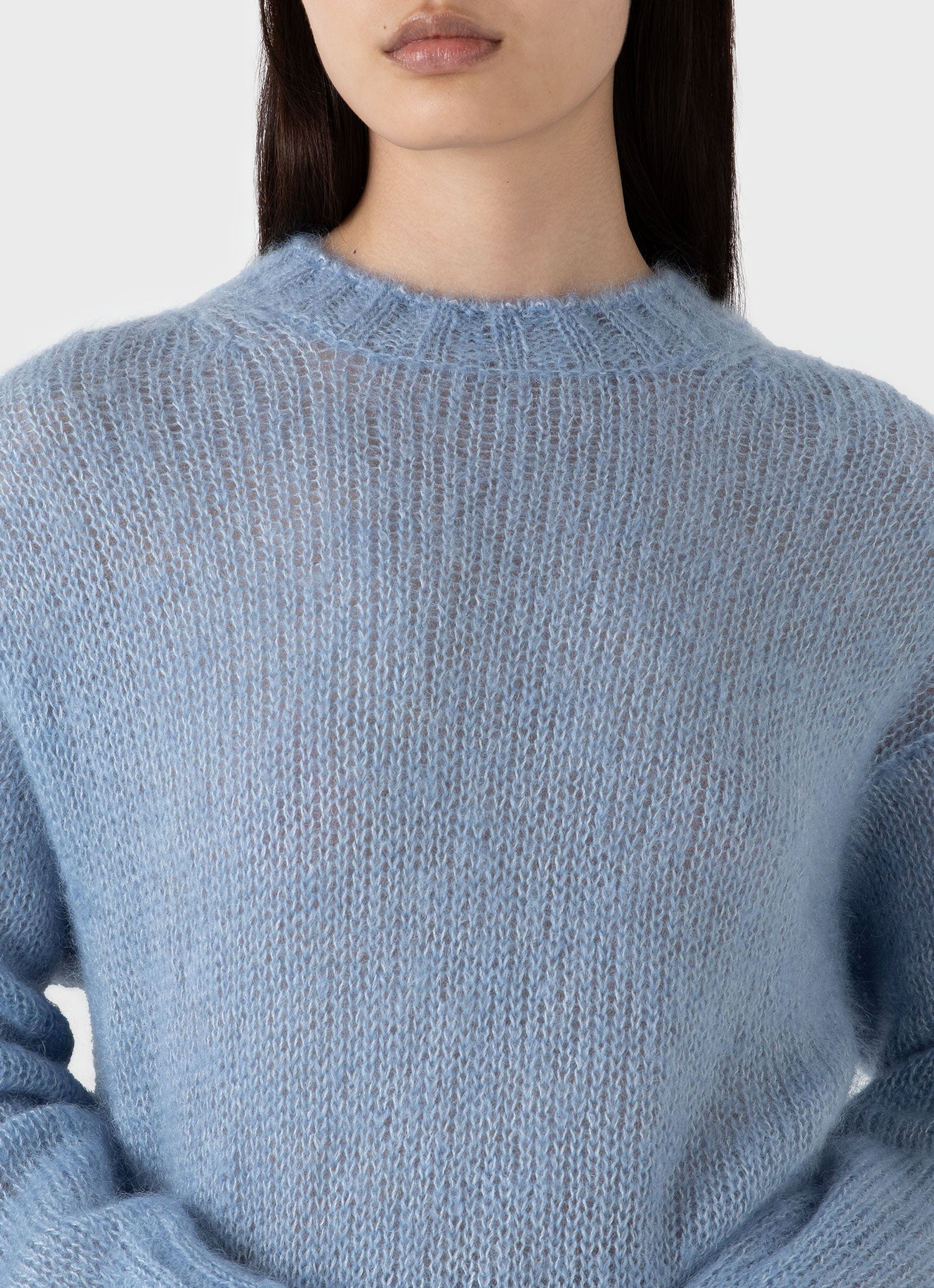 Women's Mohair Silk Jumper in Cornflower