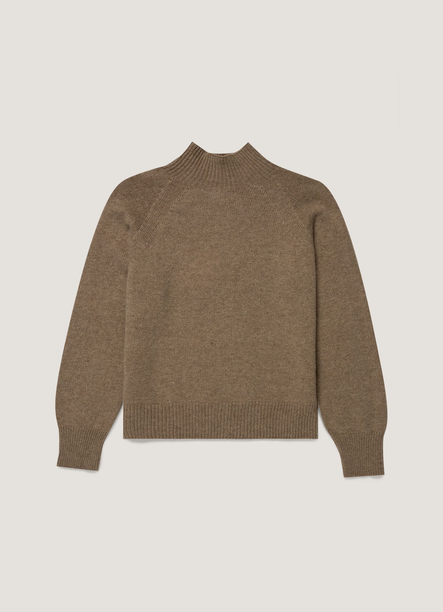 Women's Lambswool Funnel Neck Jumper in Mink
