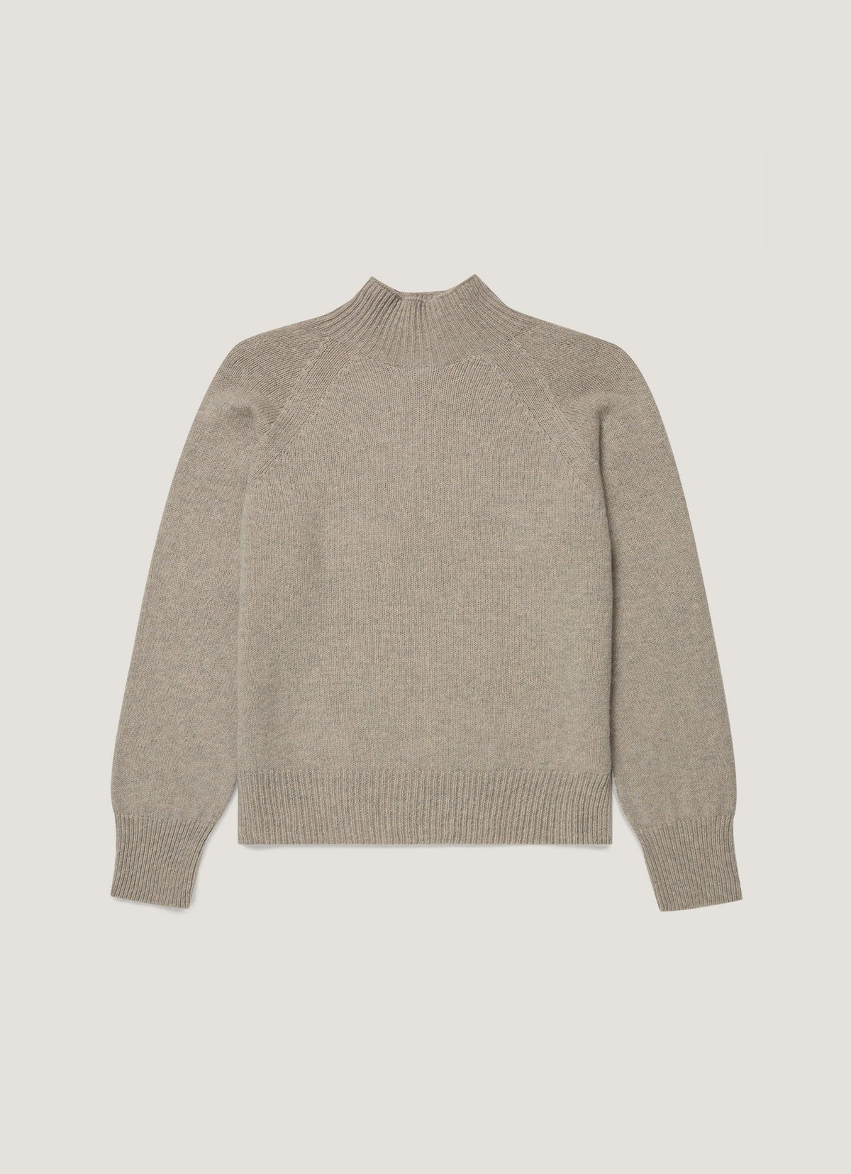 Women's Lambswool Funnel Neck Jumper in Dove Grey Melange