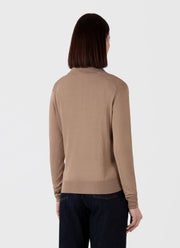 Women's Mulberry Silk Polo in Oat