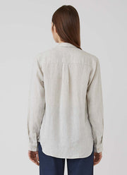 Women's Linen Shirt in Oatmeal Melange