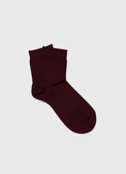 Women's Ankle Socks in Maroon