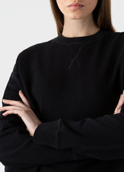 Women's Relaxed Loopback Sweatshirt in Black