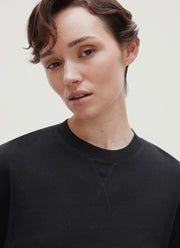 Women's Relaxed Loopback Sweatshirt in Black