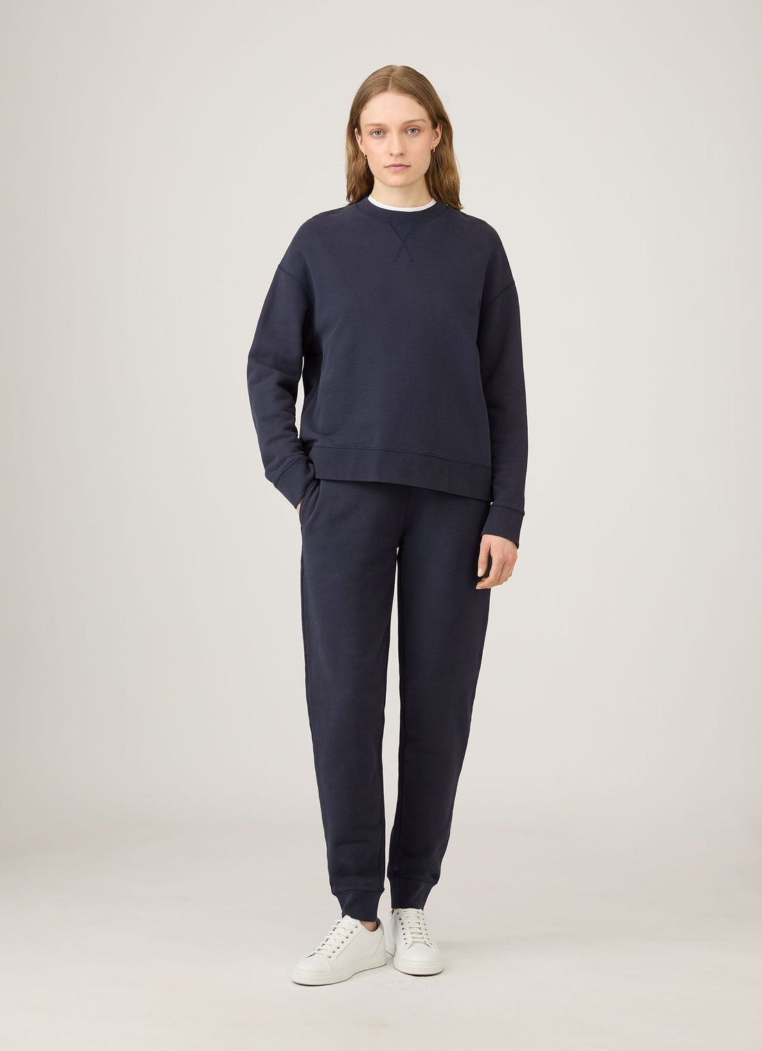 Women's Relaxed Loopback Sweatshirt in Navy