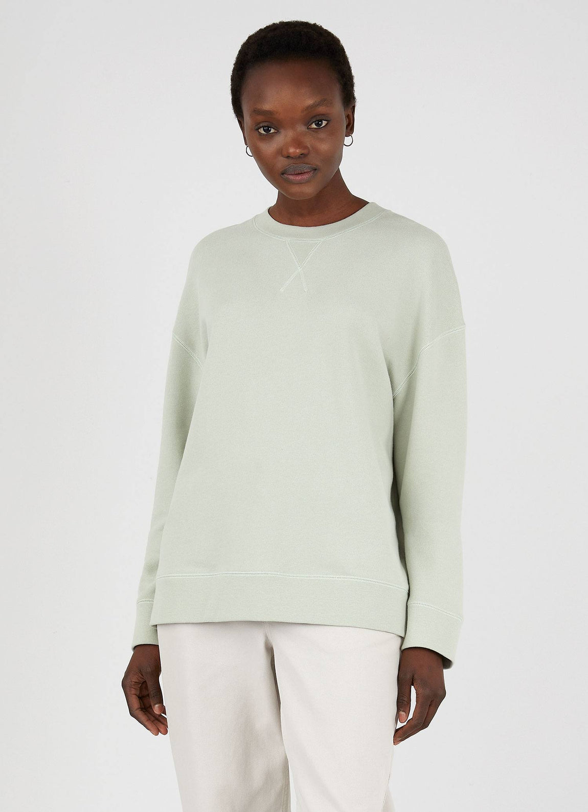 Women's Relaxed Loopback Sweatshirt in Pistachio