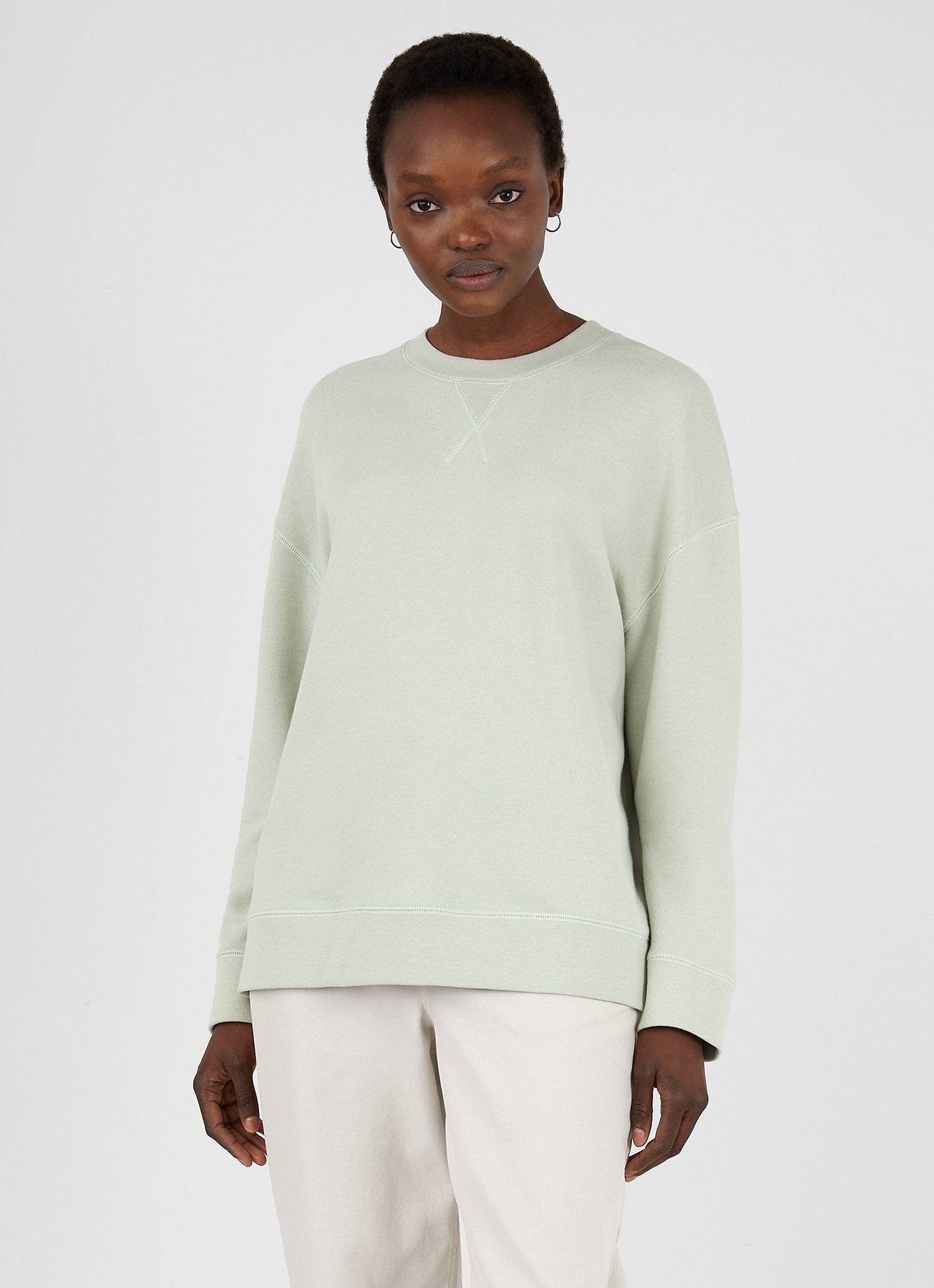 Women's Relaxed Loopback Sweatshirt in Pistachio