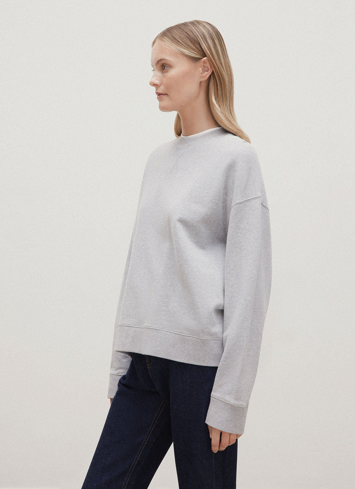 Women's Relaxed Loopback Sweatshirt in Grey Melange