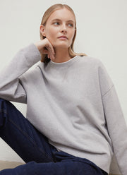 Women's Relaxed Loopback Sweatshirt in Grey Melange