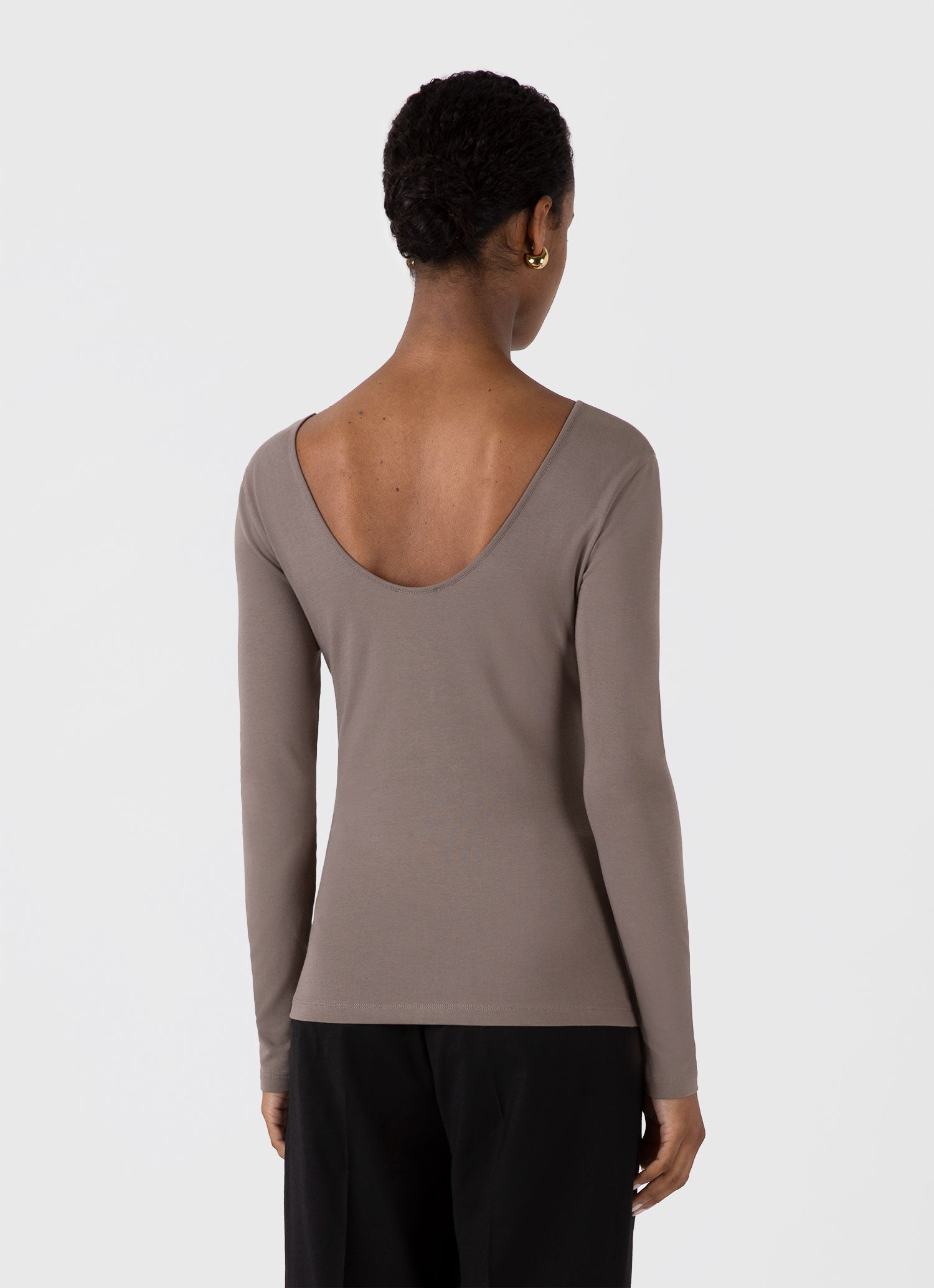 Women's Stretch Cotton Scoop Back Top in Cedar