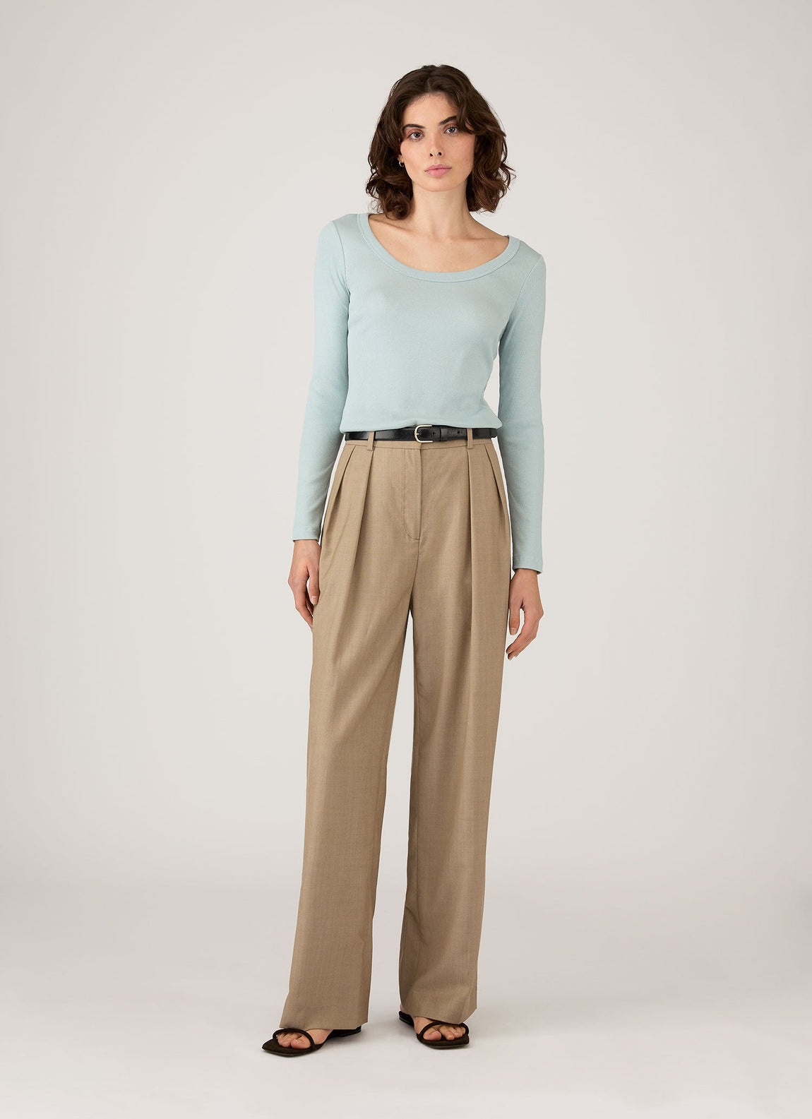 Women's Ribbed Scoop Neck T-shirt in Peppermint