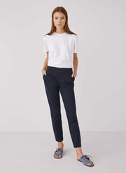 Women's Jersey Twill Slim Leg Trouser in Navy