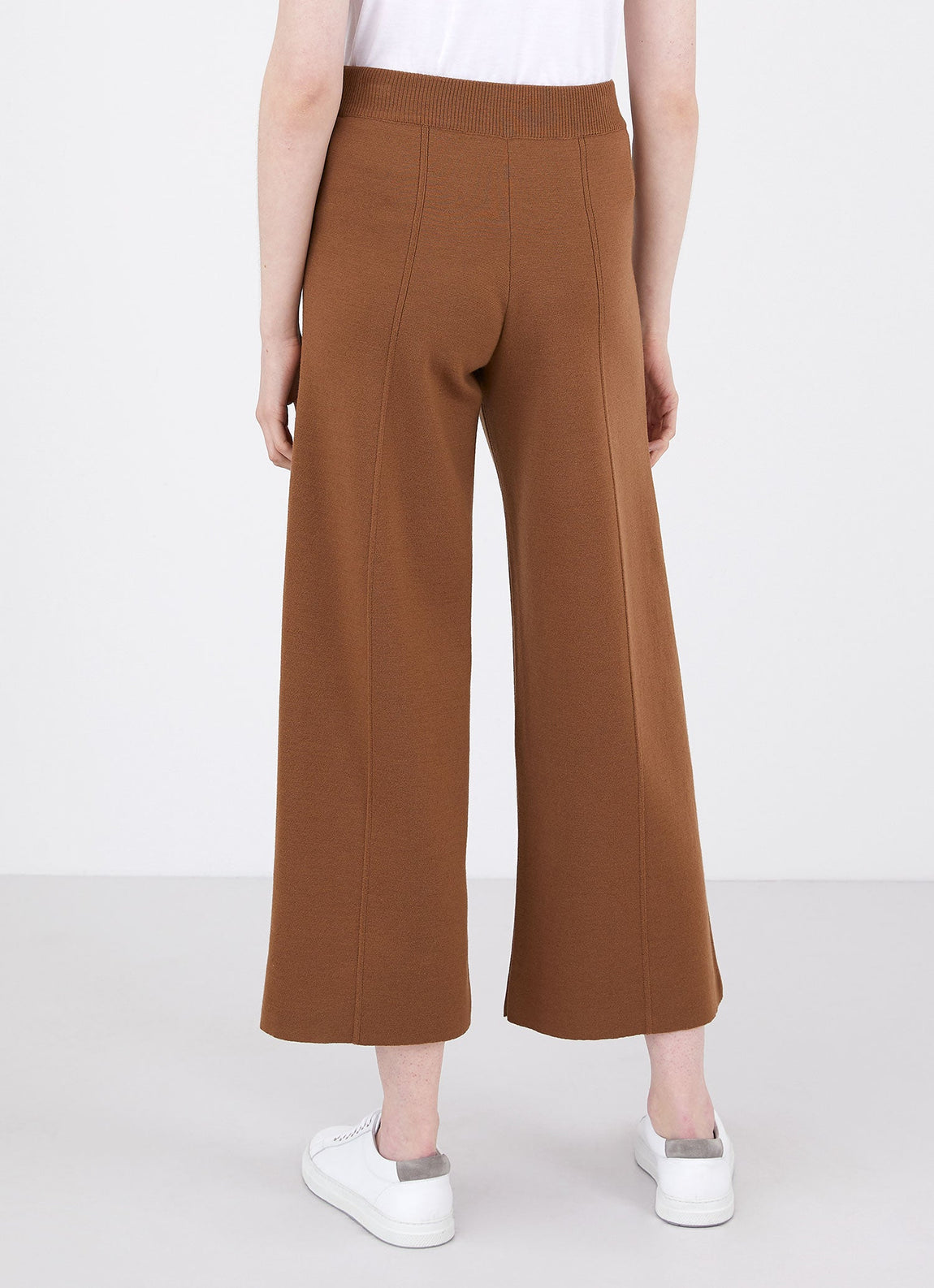 Women's Merino Wide Leg Trouser in Mushroom