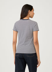 Women's Classic T-shirt in Navy/White English Stripe