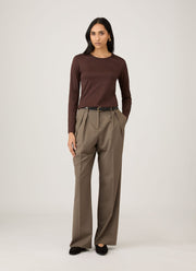 Women's Long Sleeve Classic T-shirt in Truffle