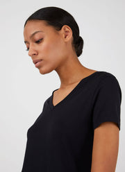 Women's V-neck T-shirt in Black
