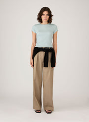 Women's Ribbed T-shirt in Peppermint