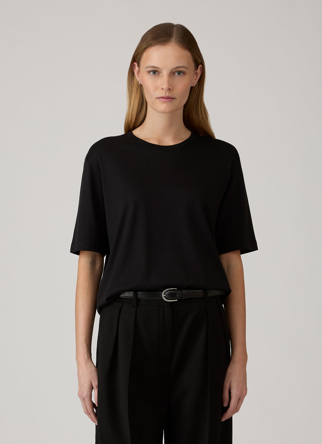 Women's Silk Cotton T-shirt in Black