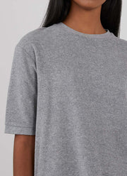 Women's Towelling T-shirt in Grey Melange