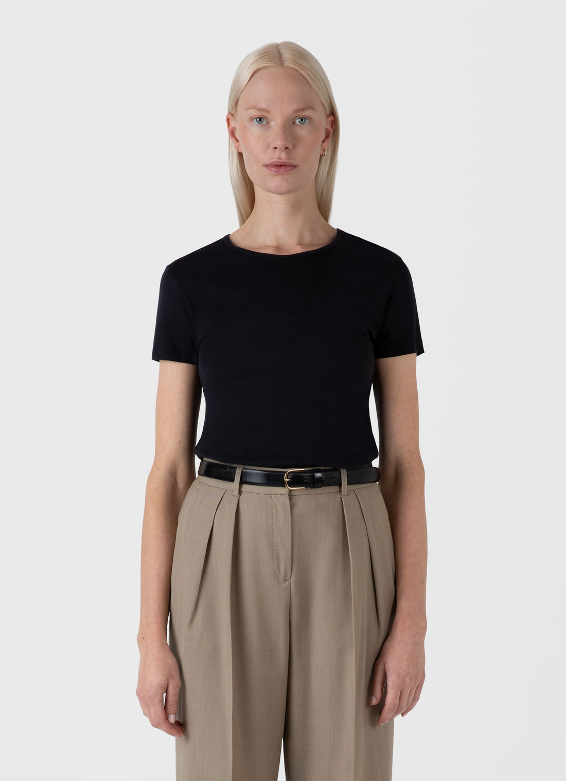 Women's Sea Island Cotton T-shirt in Black