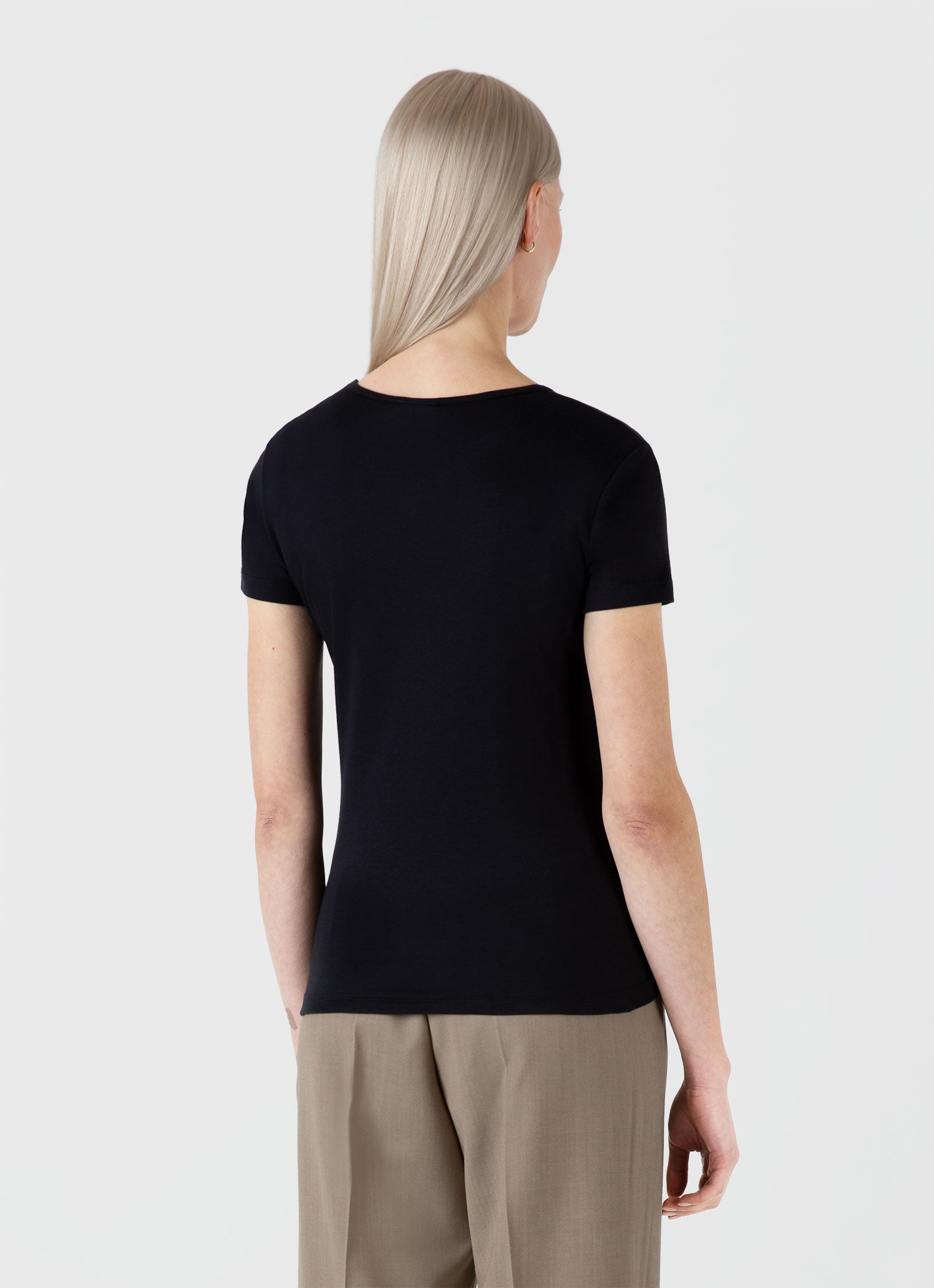 Women's Sea Island Cotton T-shirt in Black