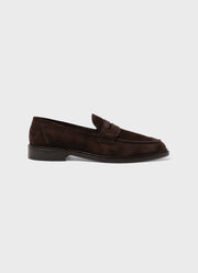 Men's Sunspel and Trickers Suede Loafer in Brown