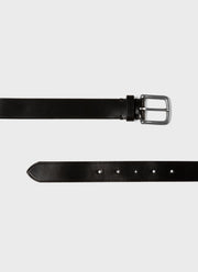 Men's 30mm Chunky Leather Belt in Black