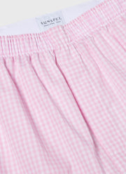 Men's Classic Boxer Shorts in Pink Gingham