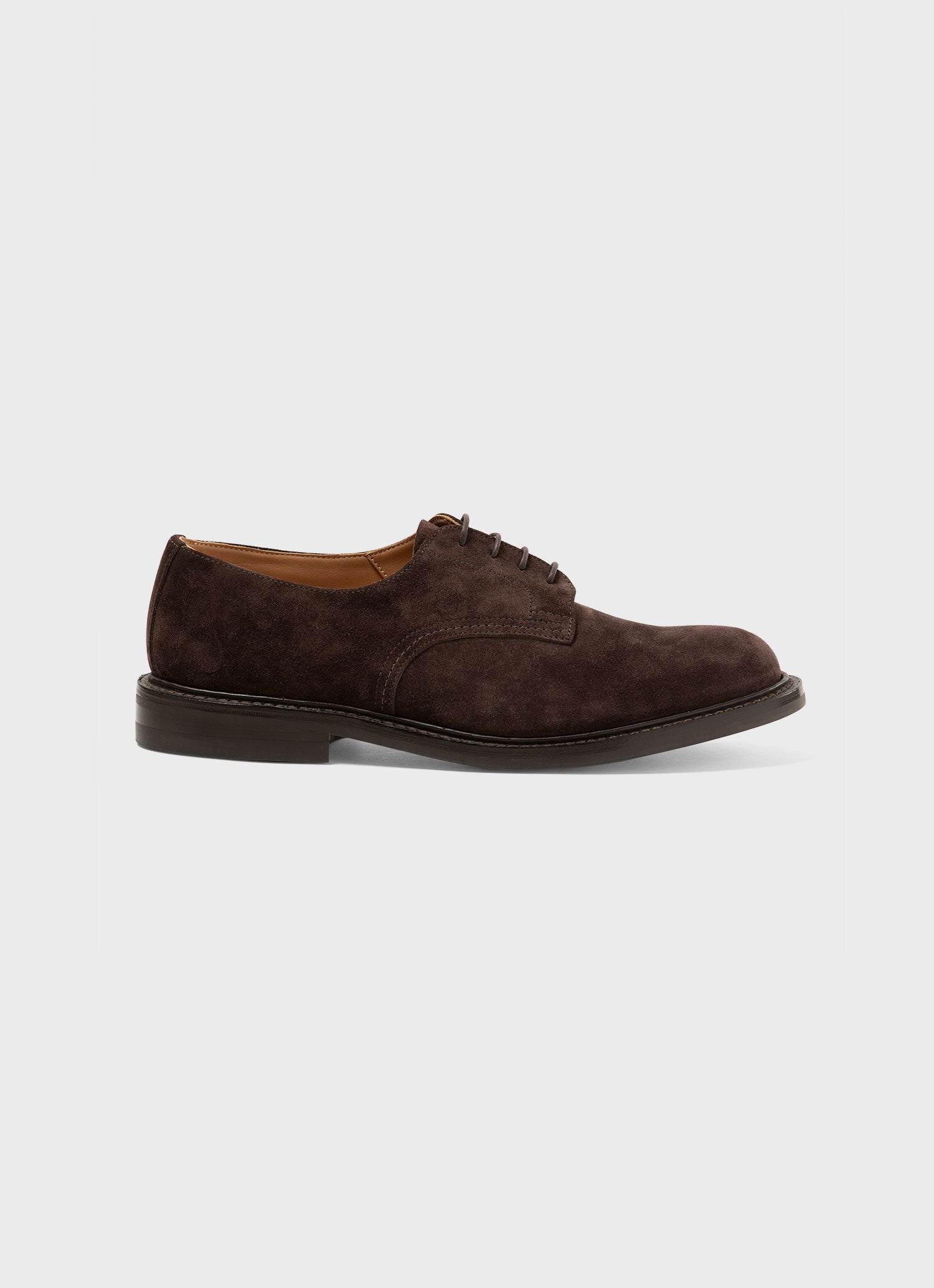 Men's Trickers Suede Derby Shoe in Brown | Sunspel