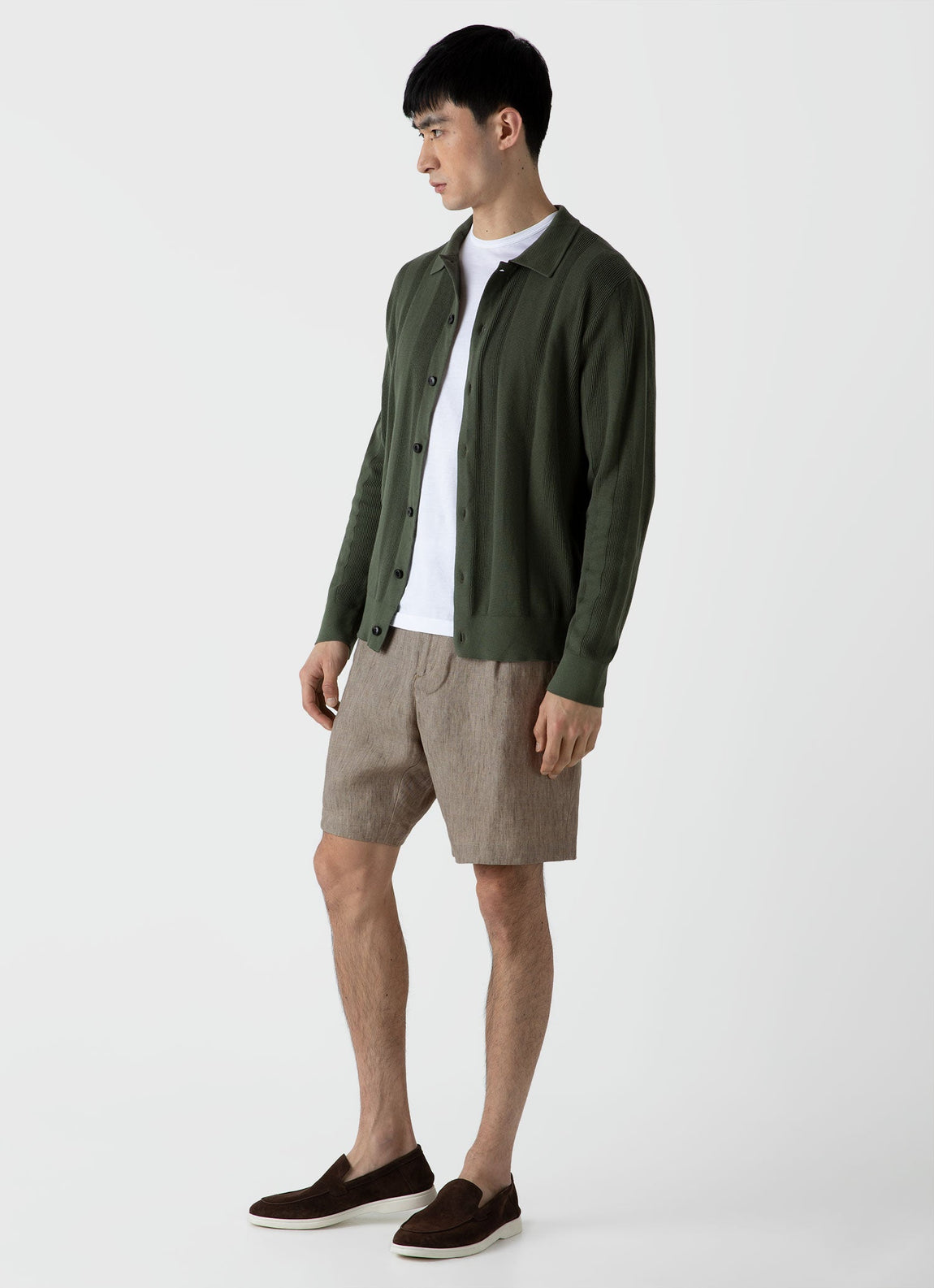 Men's Rib Knit Jacket in Hunter Green