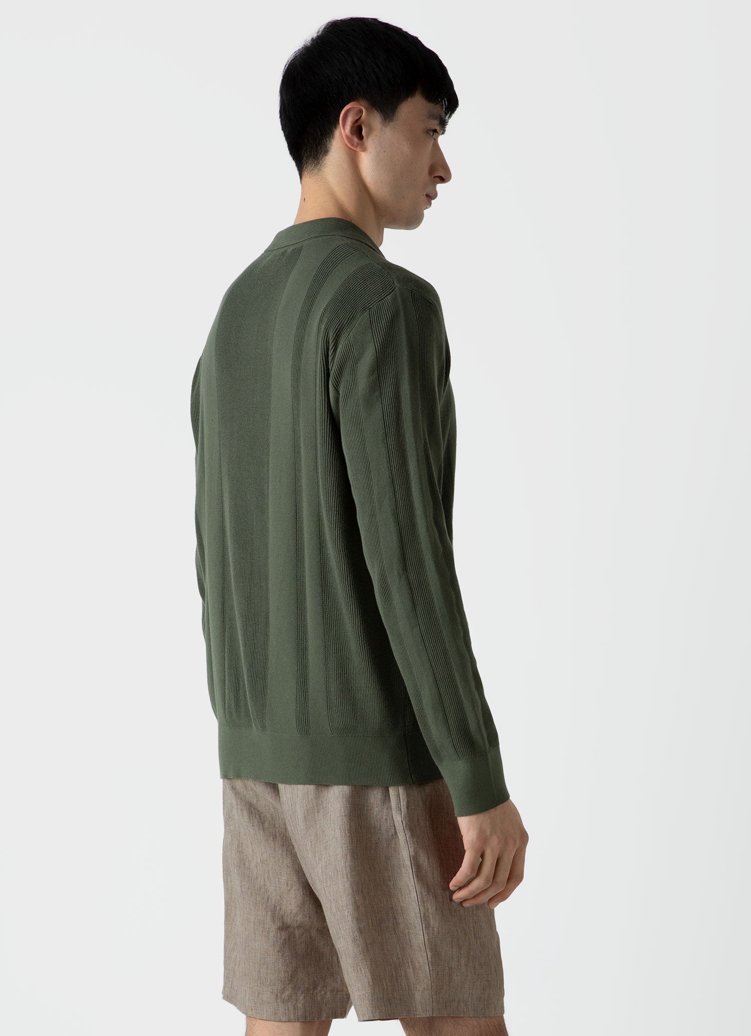 Men's Rib Knit Jacket in Hunter Green