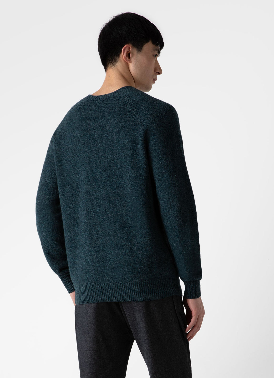 Men's Lambswool Crew Neck Jumper in Peacock