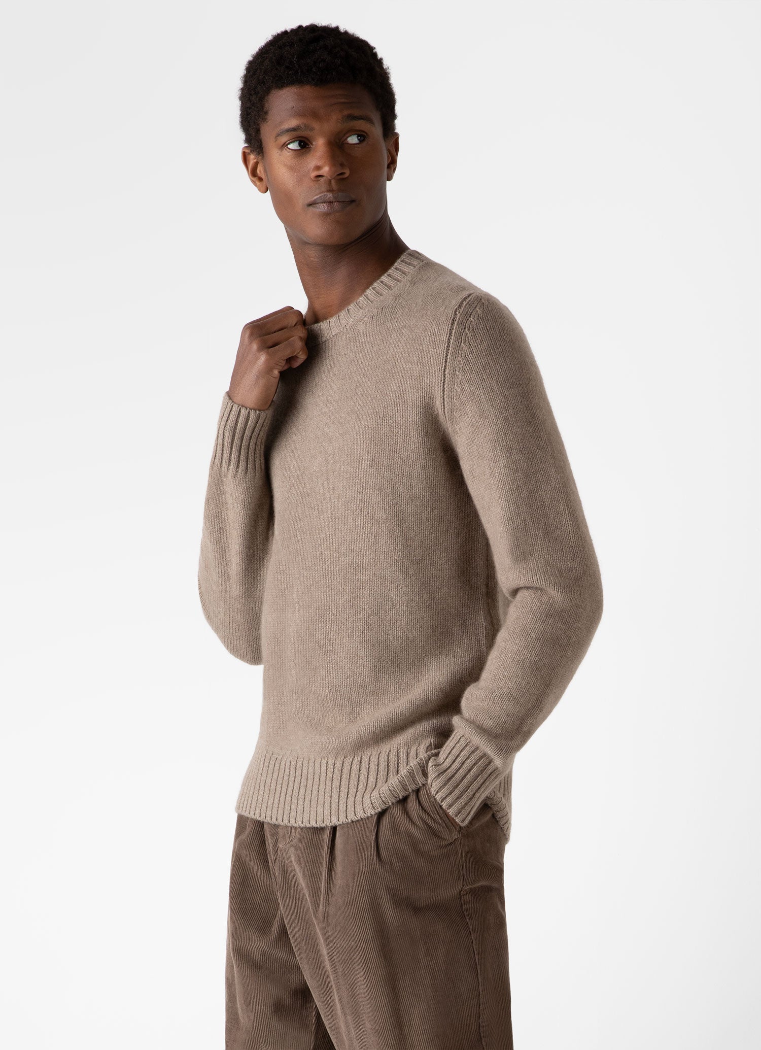 Mens grey clearance cashmere jumper