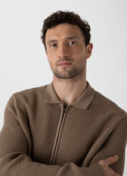 Men's Mr Porter Mesh Knit Jacket in Oat