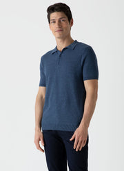 Men's Knit Polo Shirt in Coast