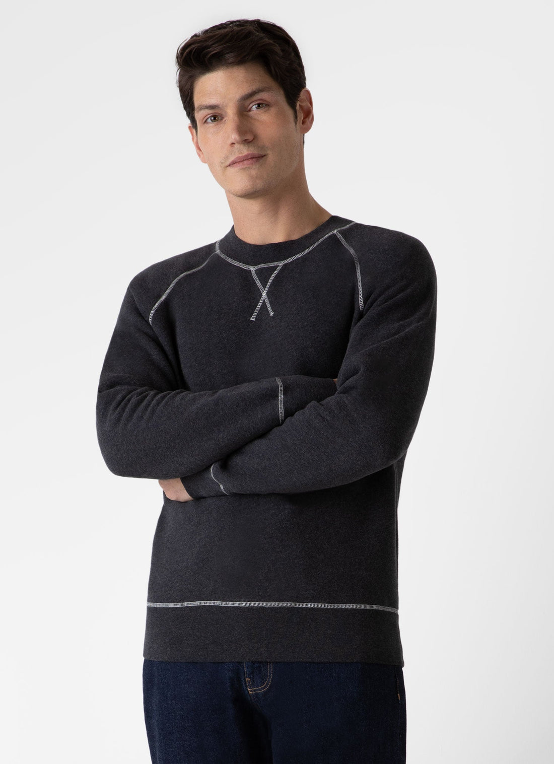 Men's Fleeceback Sweatshirt in Charcoal Melange