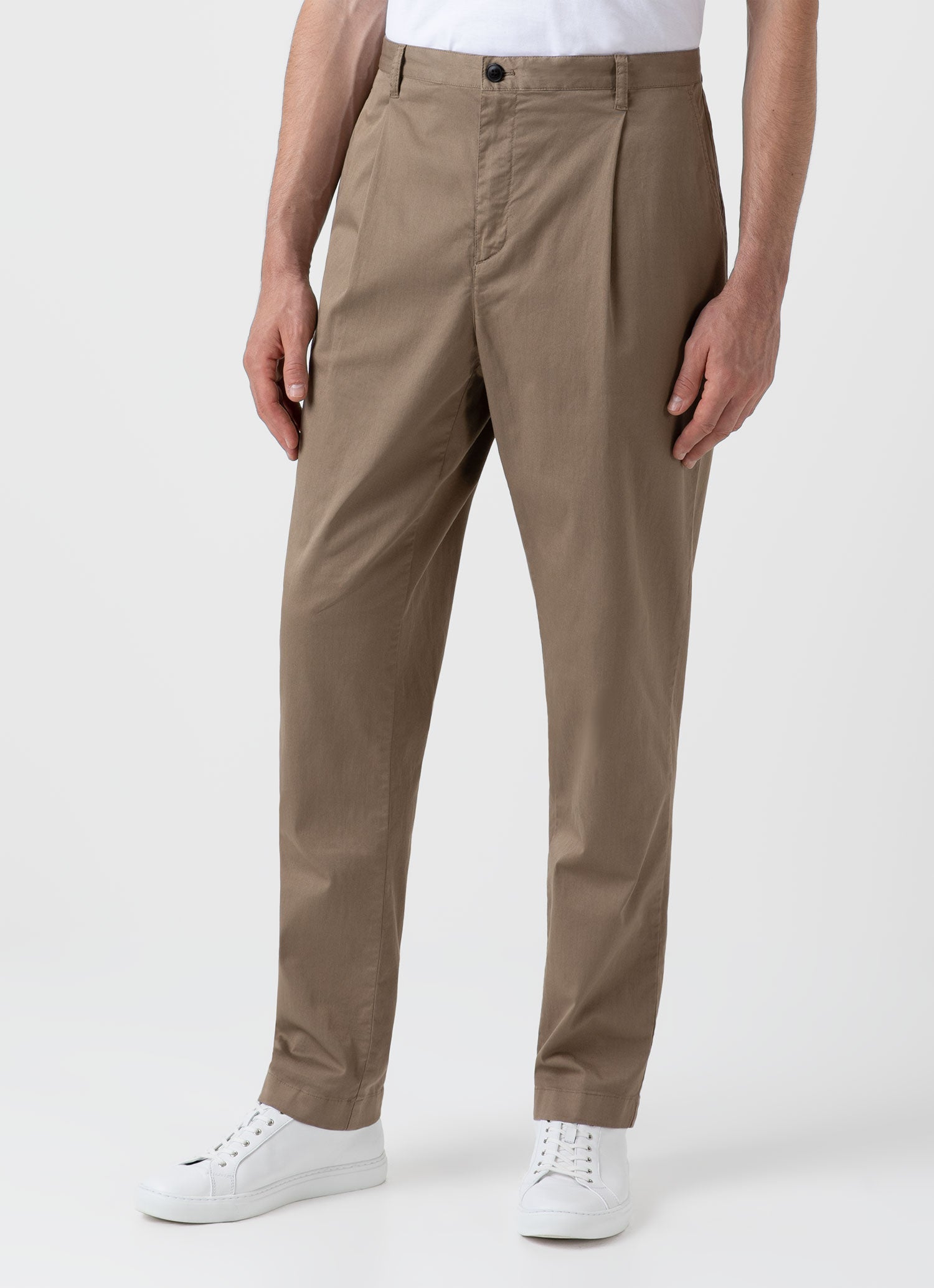 Light Taupe Brown Washed Twill Trousers | Men's Country Clothing | Cordings  US