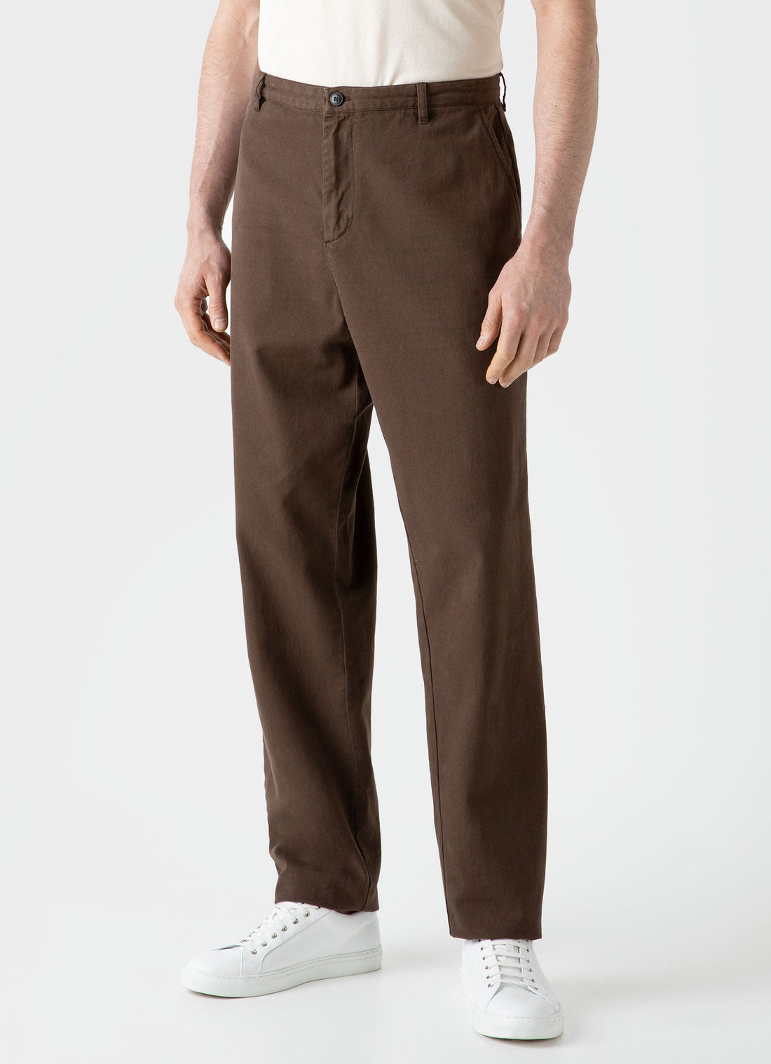 Men's Brushed Cotton Chore Trouser in Mid Brown