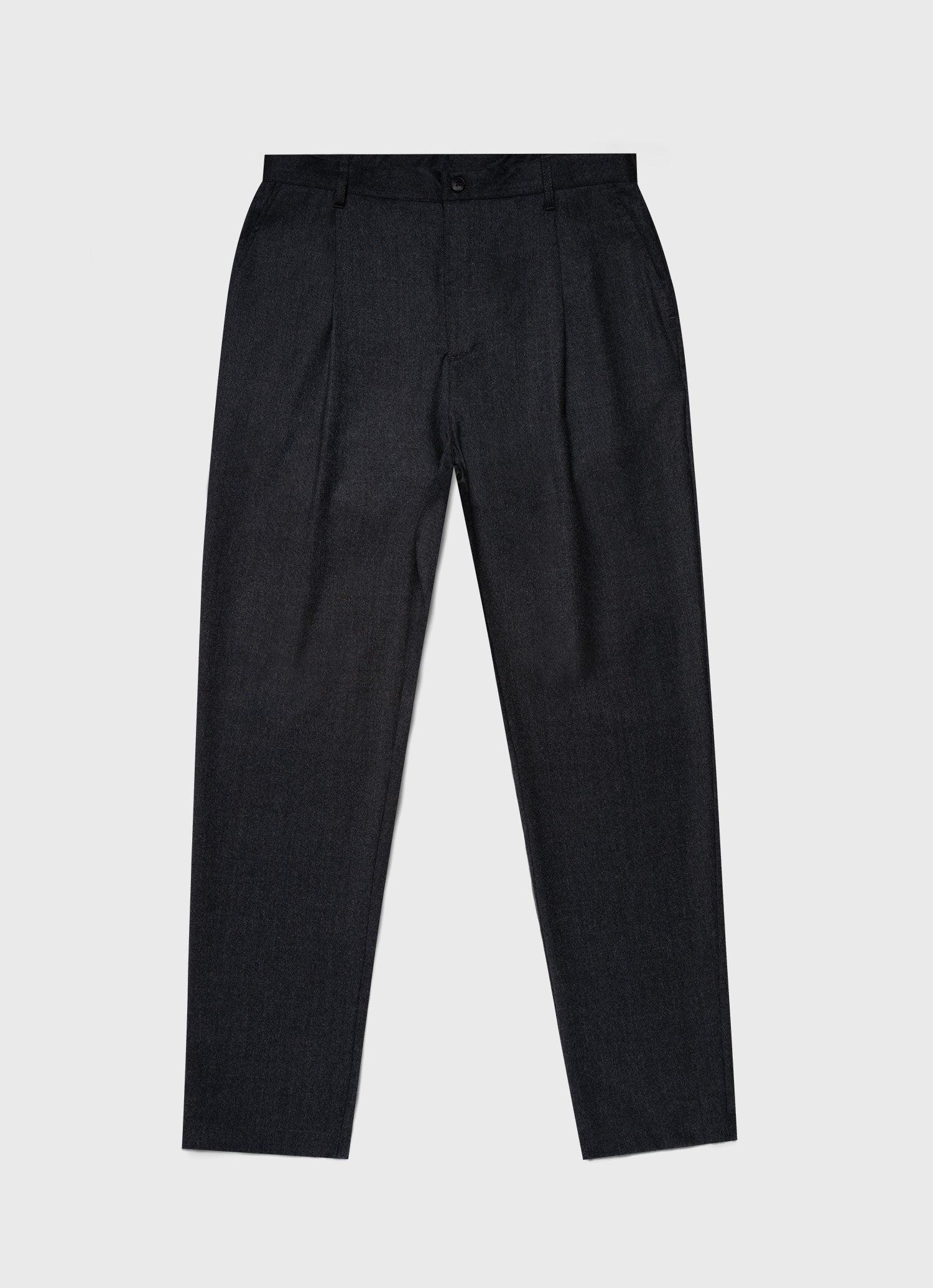 Mens pleated grey flannel on sale trousers