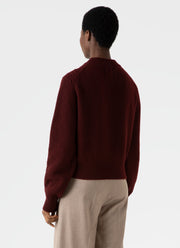 Women's Cable Knit Jumper in Maroon