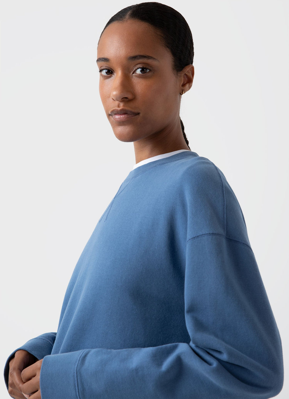 Women's Relaxed Loopback Sweatshirt in Bluestone